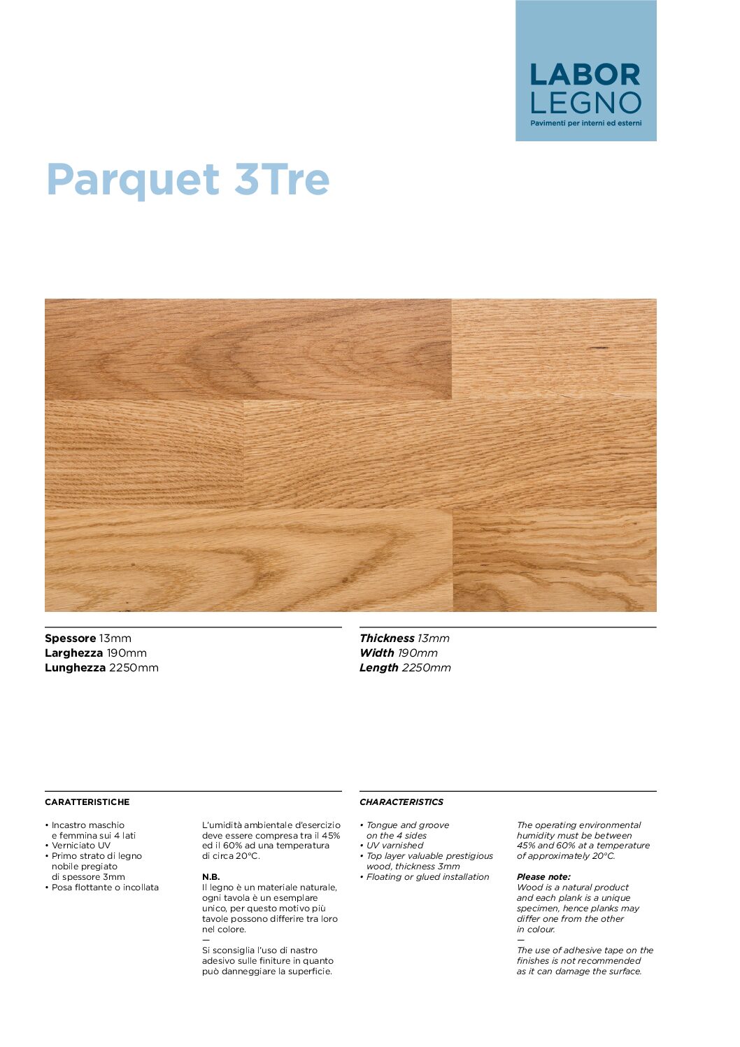 Data sheet Parquet 3Tre Cover