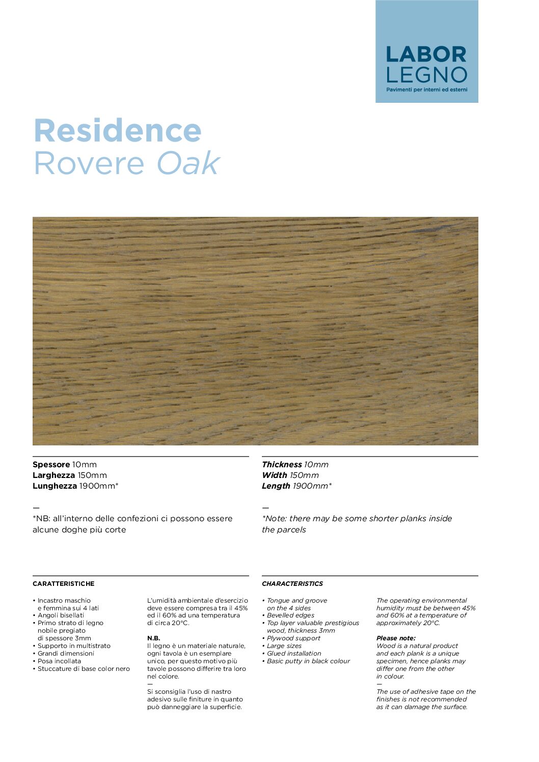 Data sheet Residence Cover