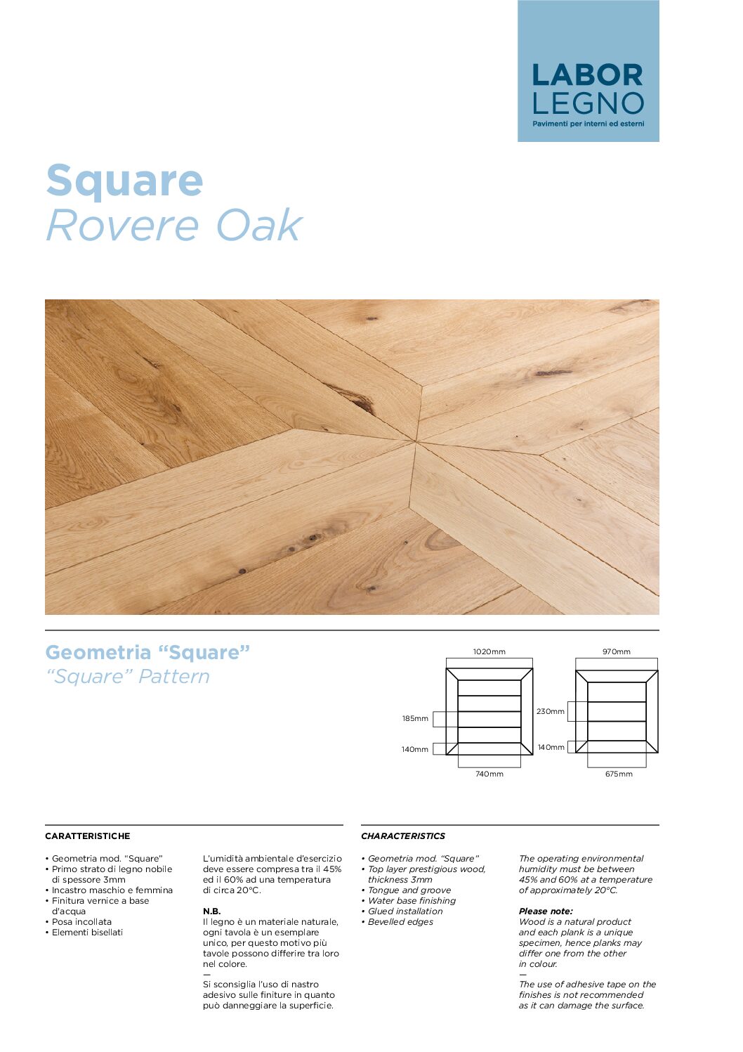 Data sheet “Square” Pattern Cover