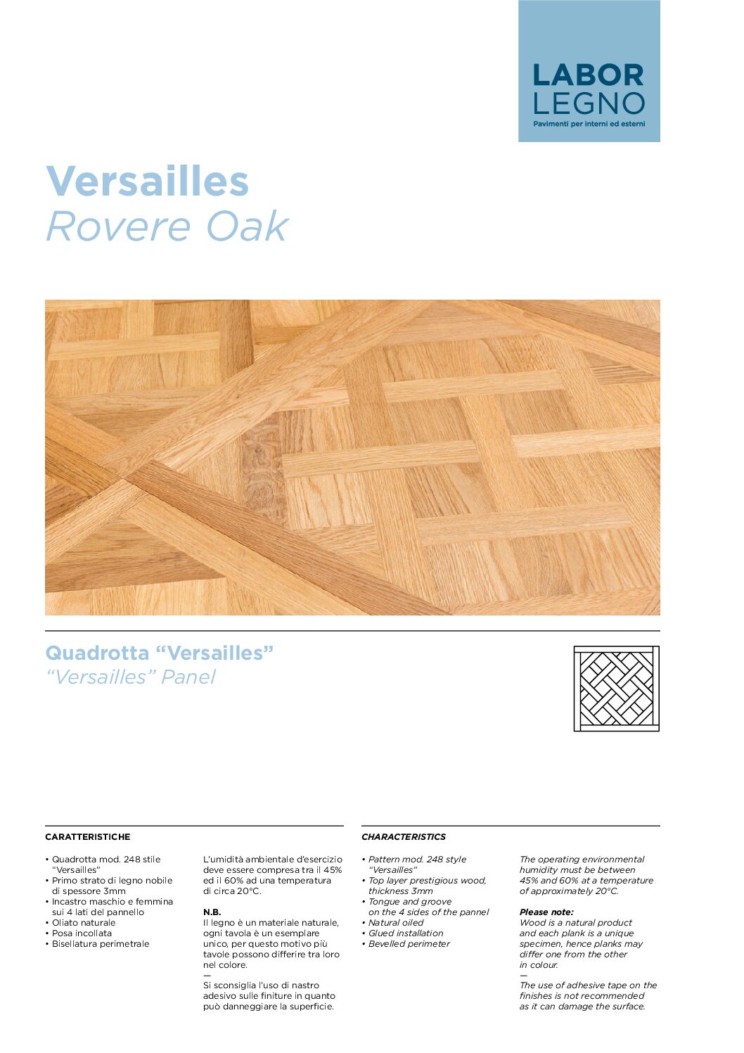 Data sheet “Versailles” Panel Cover