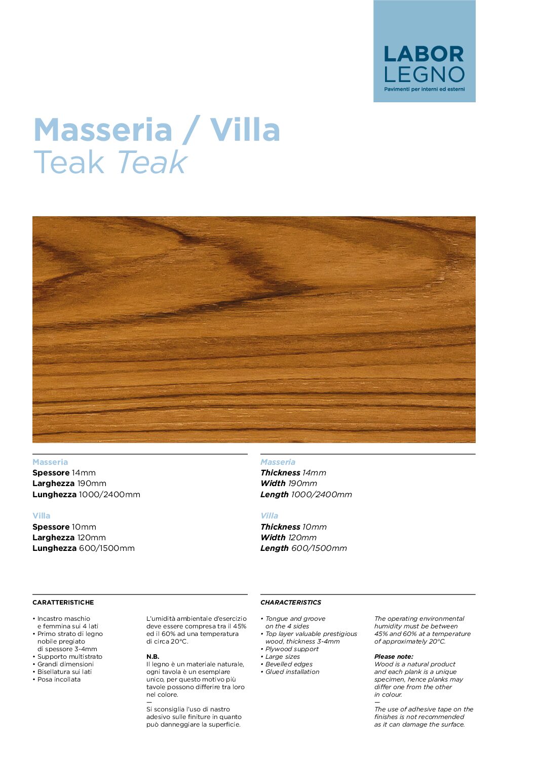 Data sheet Villa Cover