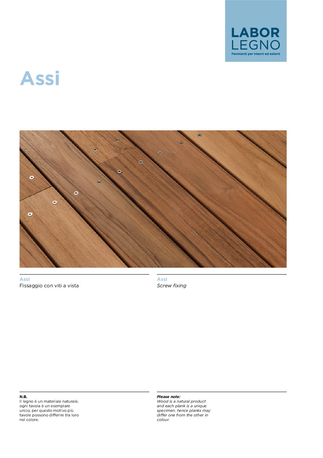 Copertina scheda tecnica Assi