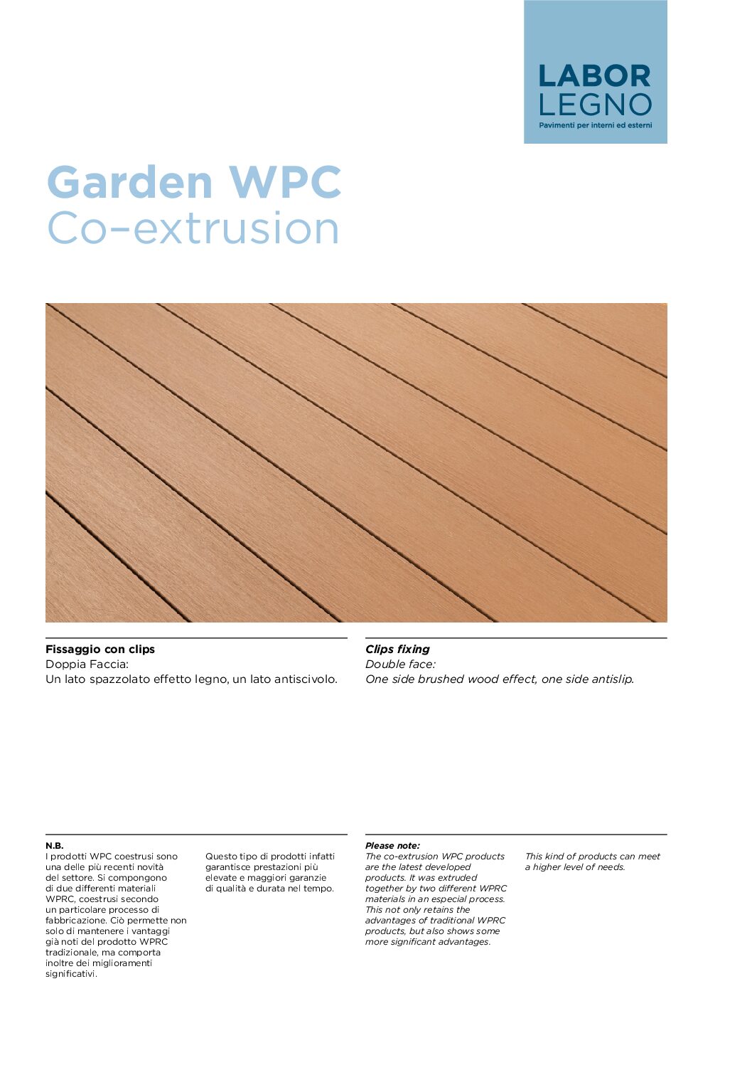 Data sheet Garden WPC Co–extrusion Cover