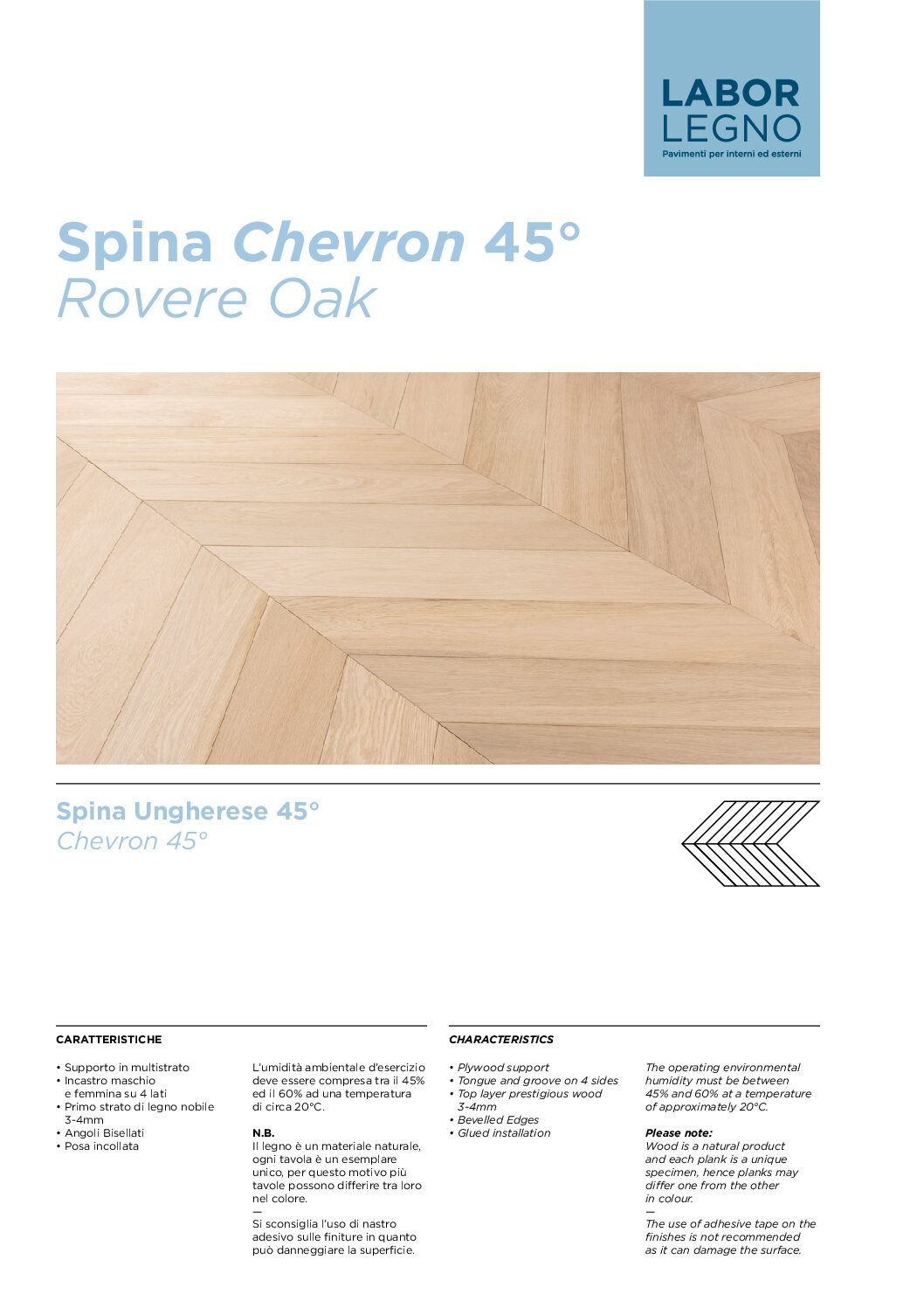 Data sheet Chevron 45° Cover