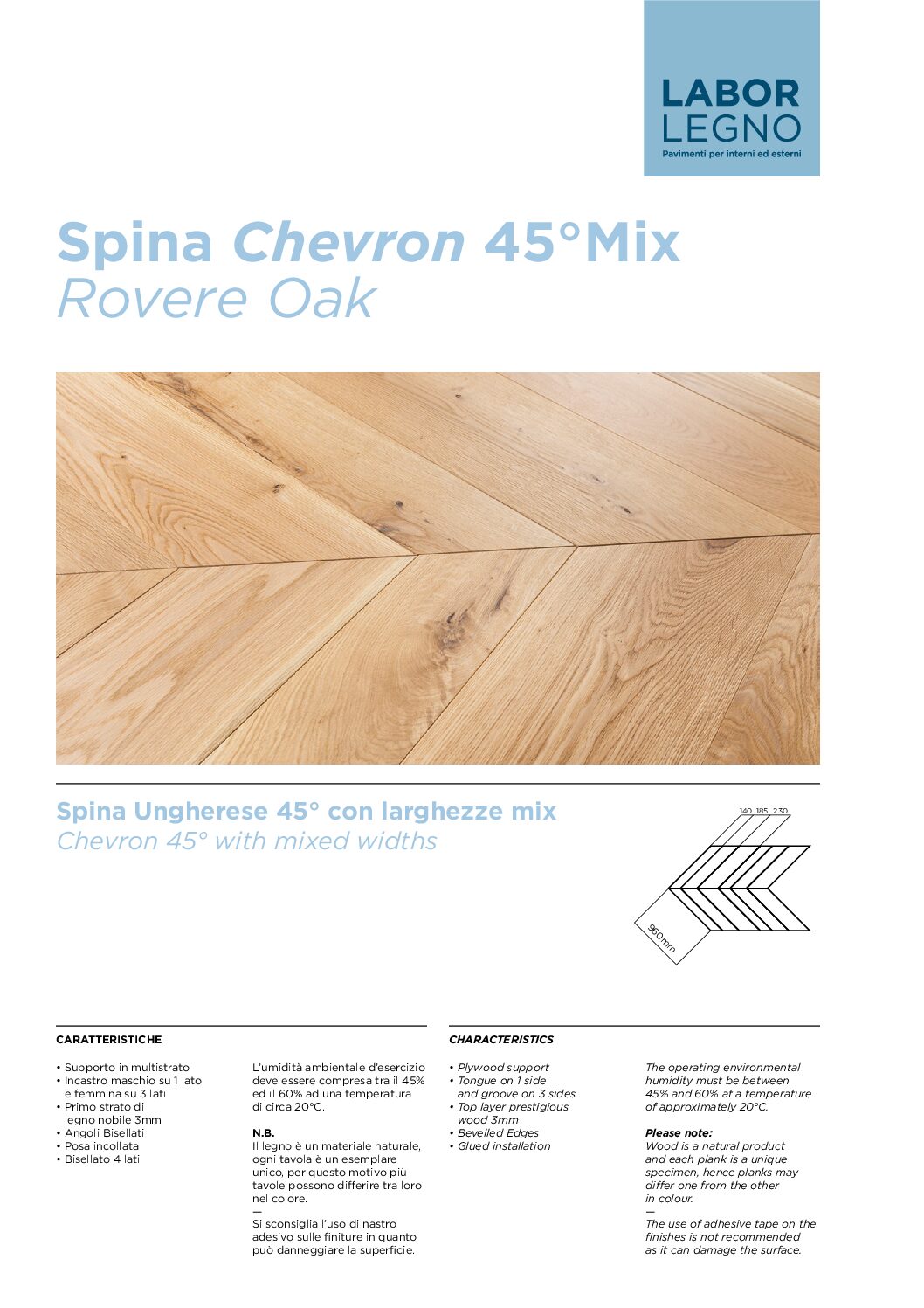 Copertina scheda tecnica Spina Ungherese 45° Mix