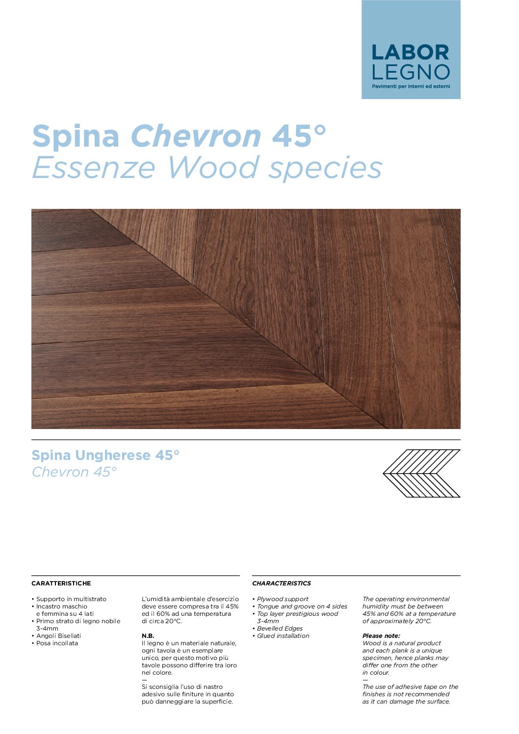 Data sheet Chevron 45° Cover