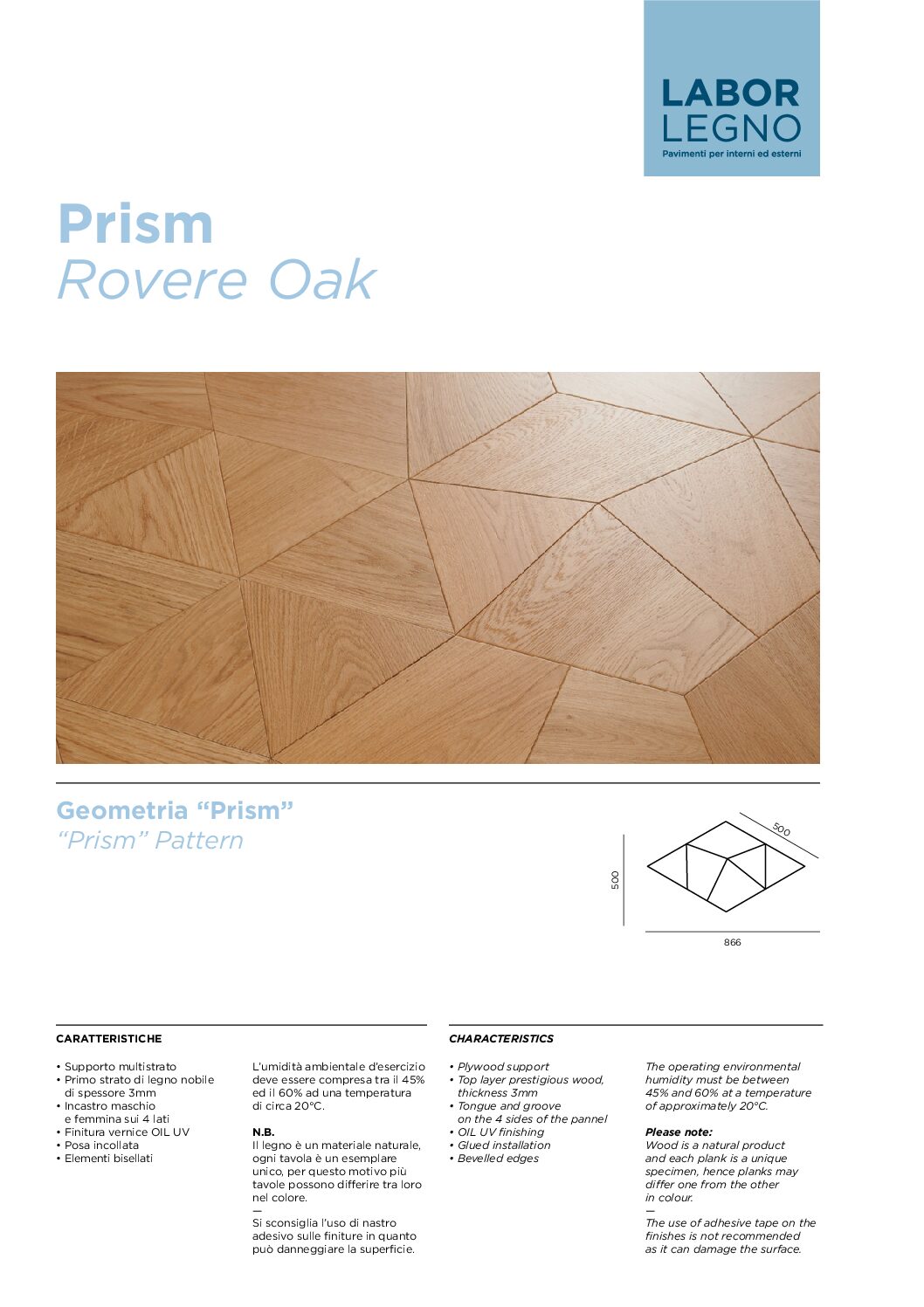 Copertina scheda tecnica Geometria “Prism”