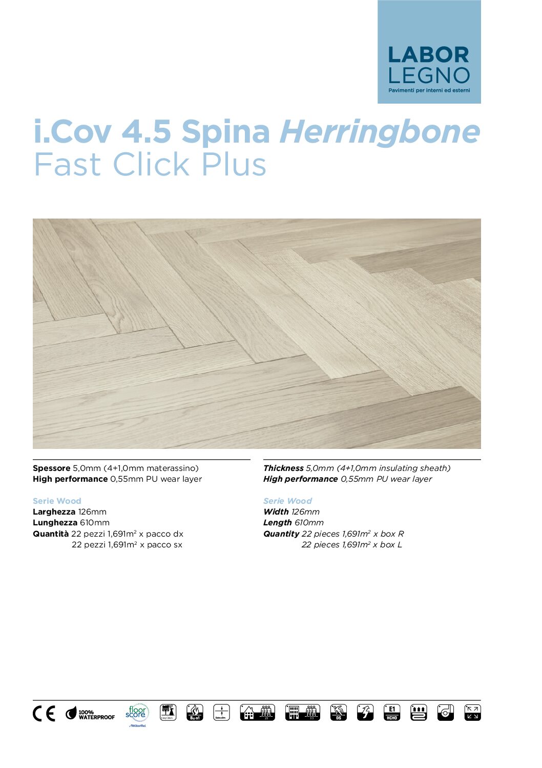 Data sheet i.Cov 4.5 Classic Herringbone Fast Click Plus Cover